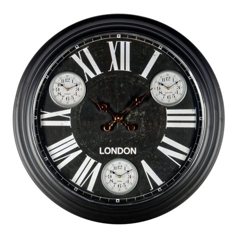 Extra Large Black Metal Donald Wall Clock The Clock Store