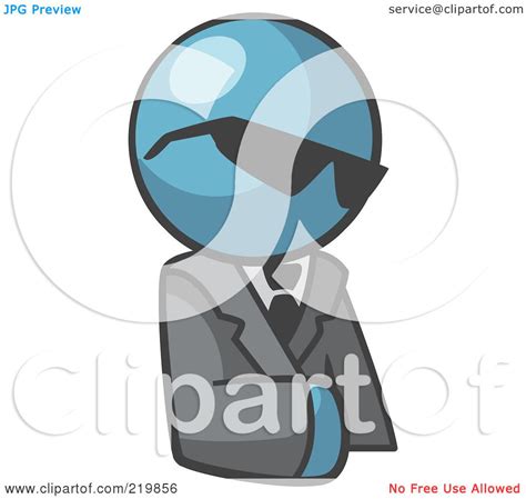 Royalty Free Rf Clipart Illustration Of A Denim Blue Man Businessman
