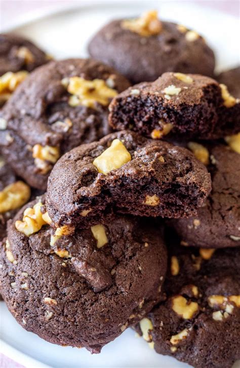Chocolate Walnut Cookies Recipe Fudgy Chocolate Fudgy Chewy