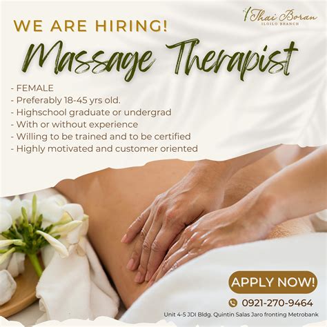 📣 We Are Hiring We Are Thai Boran Massage Iloilo Facebook