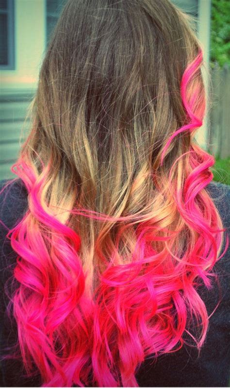 Hot Pink Dip Dye Hair ♥colorful Hair♥ Pinterest Pink