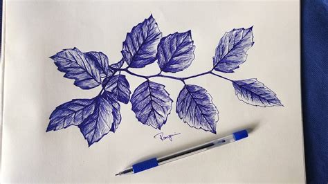 How To Draw Leaves With A Pen Ink Art Youtube