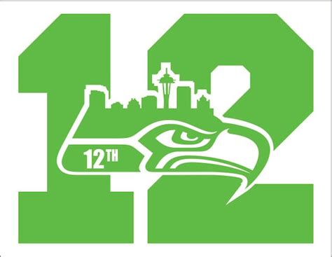 2 Pack Of Seattle Seahawks 12 Man Number Vinyl Decals