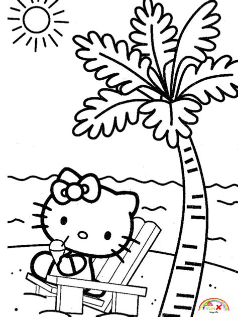 Maybe you would like to learn more about one of these? Cute Hello Kitty on the beach coloring page | Hello kitty ...