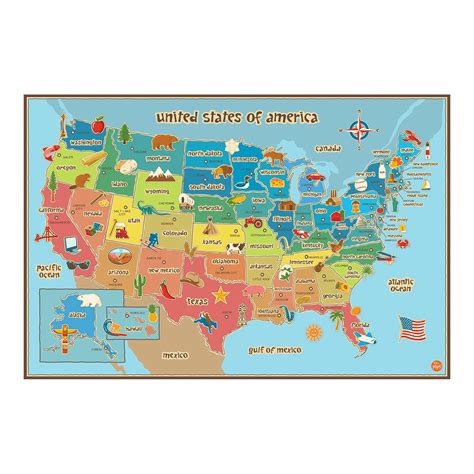 Us Wall Map For Kids