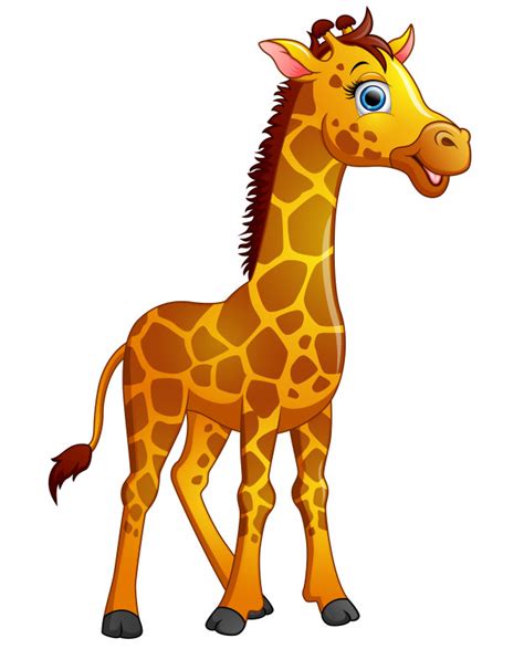 Happy Giraffe Cartoon Isolated On White Background Vector