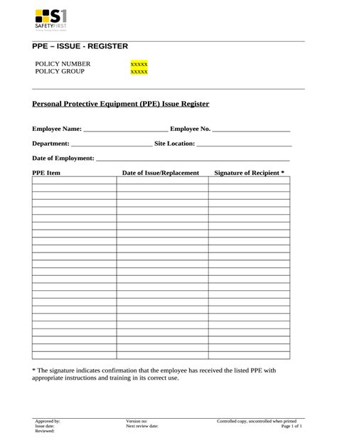 Ppe Sign Off Sheet Fill Out And Sign Online Dochub