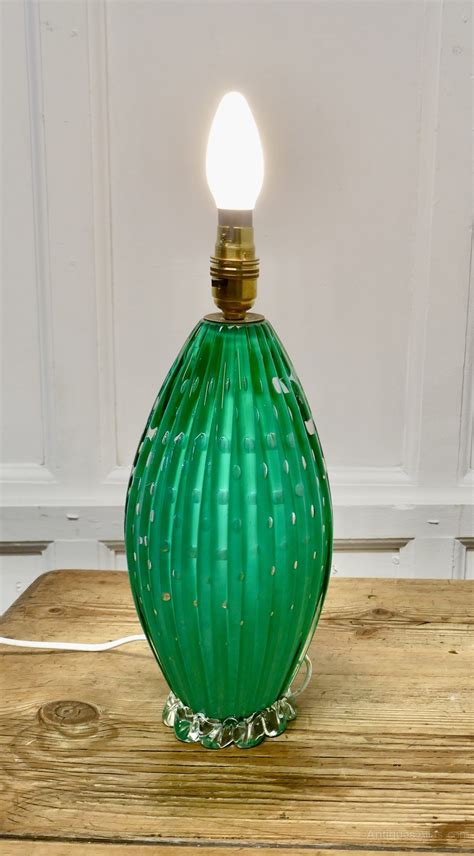 Antiques Atlas Tall Murano Art Deco Turquoise Glass Lamp