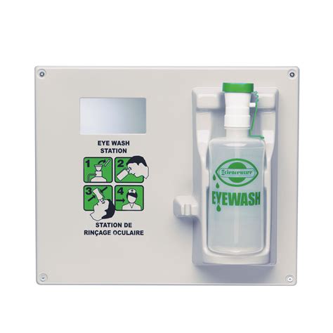 Boric acid eye wash, an antiseptic commonly used in commercial artificial tears and eyewash products, may be found in an emergency eye wash station. First Aid Eye Wash Station | Grand & Toy