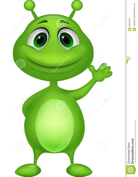 Cartoon Alien Head With Thought Bubble Royalty Free Stock