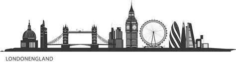 Central London Skyline Silhouette Painting City Of London City Sketch