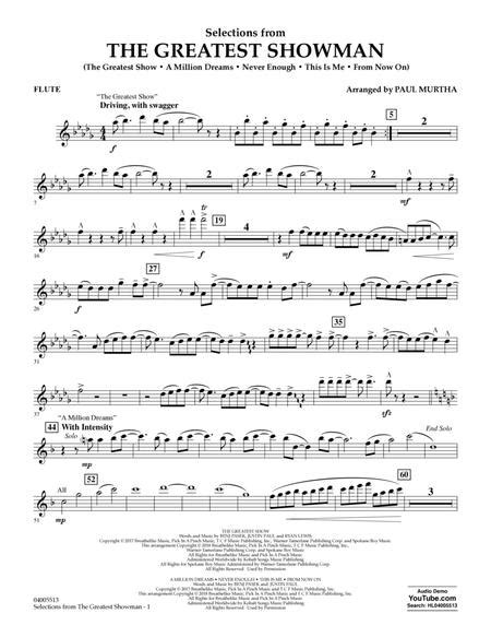 Selections From The Greatest Showman Arr Paul Murtha Flute By