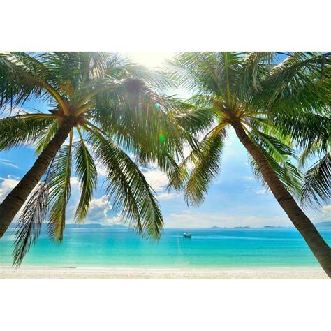Wall26 Large Wall Mural Tropical Scenery With Palm Trees Self Adhesive Vinyl Wallpaper