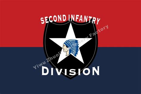 Us Army Second Infantry Division 2nd Flag 3ft X 5ft Polyester Banner