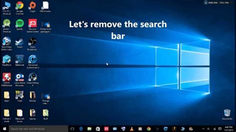 How To Remove The Search Bar In Windows 10 Youtube