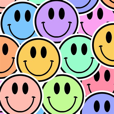 Smiley Face Mini Sticker Rainbow Smiley Face Sticker Etsy Canada