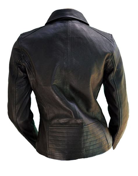 New Women Black Lambskin Motorcycle Leather Jacket Coats And Jackets