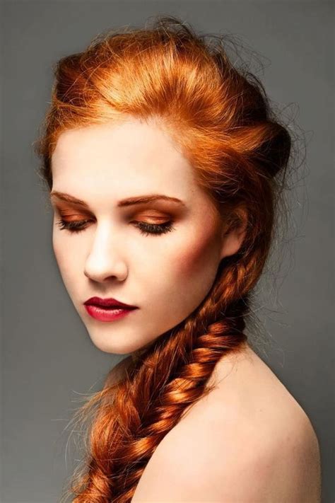 Beautiful Redhead Braid Style Beautiful Red Hair Redhead Makeup