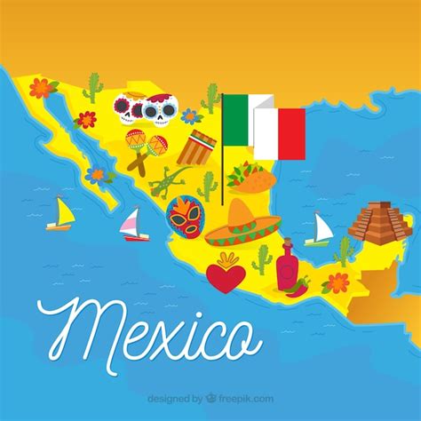 Descarga Gratis Mapa Mexicano Con Elementos Culturales En Mapas Hot Sex Picture