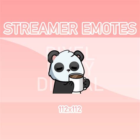 Animated Twitch And Discord Emotes Panda Coffee Etsy