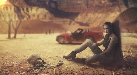 Wallpaper Digital Art Women 500px Mehdi Mostefa Car Desert Gun