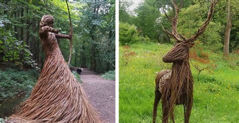 Sculptor Fills The Forest With Life Size Sculptures Made From Woven