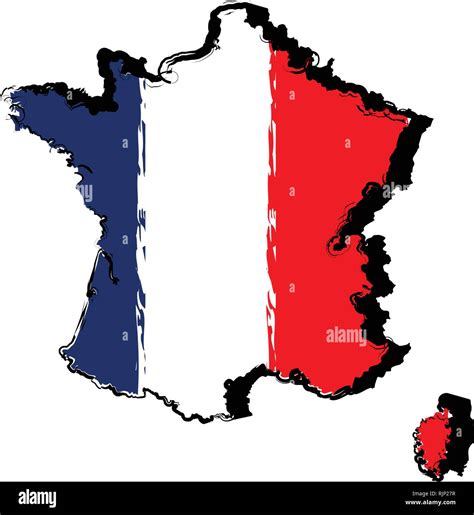 Map Of France With Flag Stock Vector Image And Art Alamy