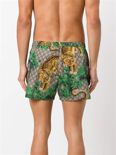 Lyst Gucci Bengal Swim Shorts In Green For Men