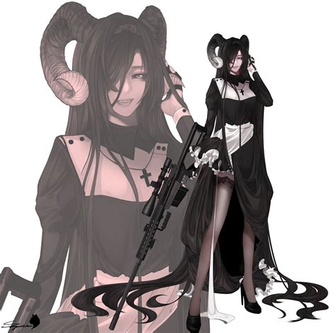 Goat Girl Sniper Sniper Girl Female Character Design Anime Goat Girl