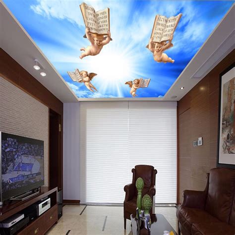 Custom Any Size 3d Wall Mural Wallpaper Blue Ceiling Murals Living Room