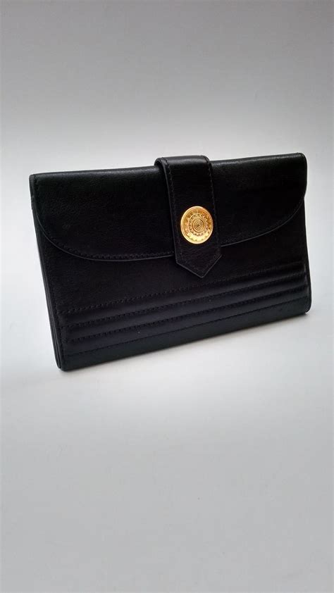 Authentic ysl saint laurent logo pass case card holder black brown purse. YSL Wallet. Yves Saint Laurent Vintage Black Leather Wallet / | Etsy | Black leather wallet, Ysl ...