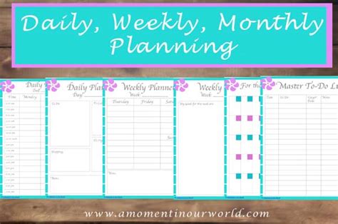 Daily Weekly Monthly Planning Simple Living Creative Learning