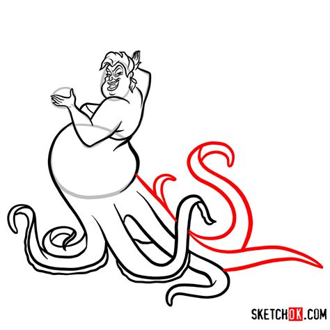 How To Draw Ursula The Little Mermaid Sketchok Easy Drawing Guides