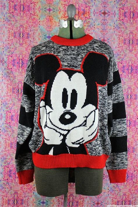 Vintage 1990s Mickey Mouse Knit Sweater Etsy Sweaters Knitted