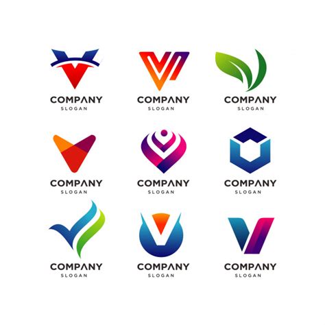 Collection Of Letter V Logo Design Templates Vector