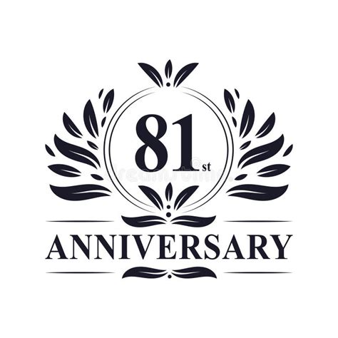 81st Anniversary Design Luxurious Golden Color 81 Years Anniversary