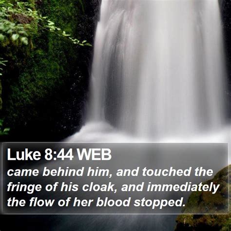Luke 844 Web Came Behind Him And Touched The Fringe Of His