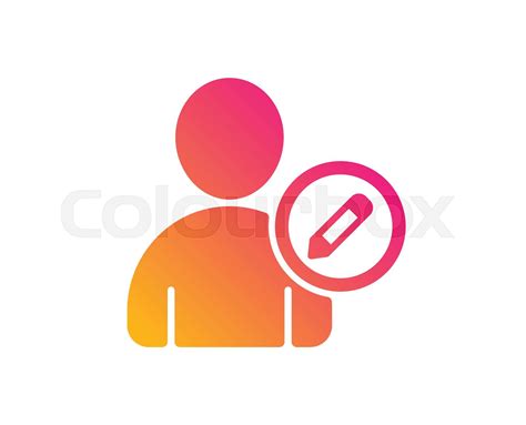 Edit User Icon Profile Avatar Sign Vector Stock Vector Colourbox