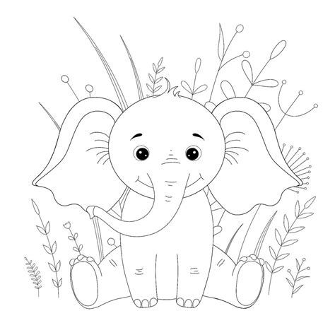 Coloring Pages For Kids Elephant He Is Nice And Cute Giant Blogs