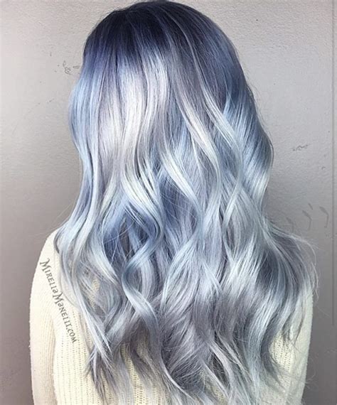 Light blue strands spreading out over salt and pepper hair would be stunning on any occasion and in any setting. Best 25+ Icy blue hair ideas on Pinterest | Pastel blue ...