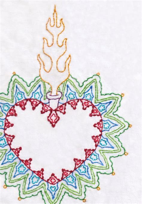 Heart Hand Embroidery Pattern Pdf Sacred Heart Love