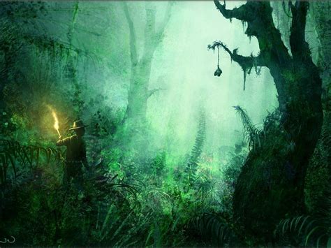 Wallpaper Sunlight Forest Fantasy Art Nature Green Jungle