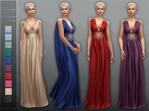 Sifixs Daenerys Dress Sims 4 Dresses Sims 4 Dresses