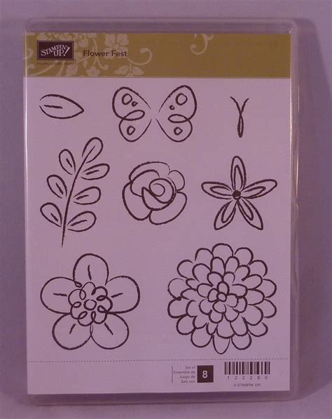 Amazon Com Stampin Up FLOWER FEST Set Of Decorative Rubber Stamps Retired Arts Crafts