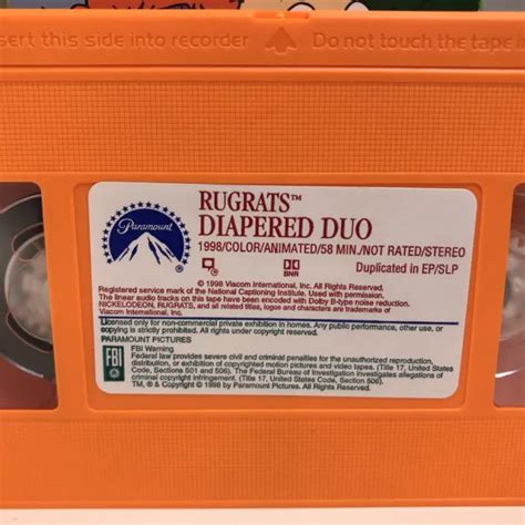 NICKELODEON RUGRATS DIAPERED Duo VHS Video Tape Nick Jr Tommy Pickles 5