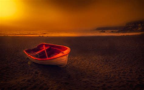 Wallpaper Sunlight Boat Sunset Sea Night Shore Reflection Vehicle Beach Sunrise