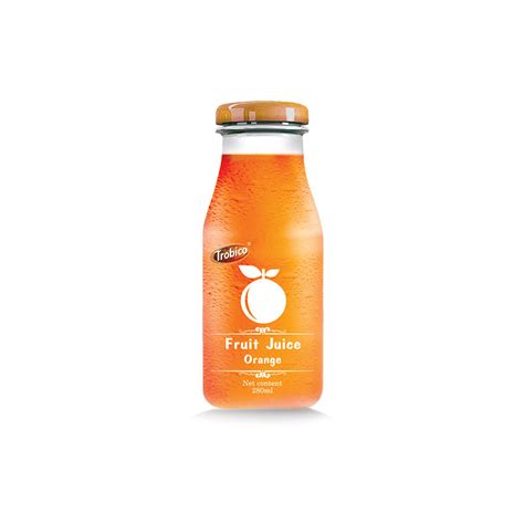 280ml Glass Bottle Natural 100 Orange Juice Trobico Oem Beverage Manufacturers