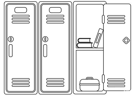 School Locker Coloring Page Colouringpages