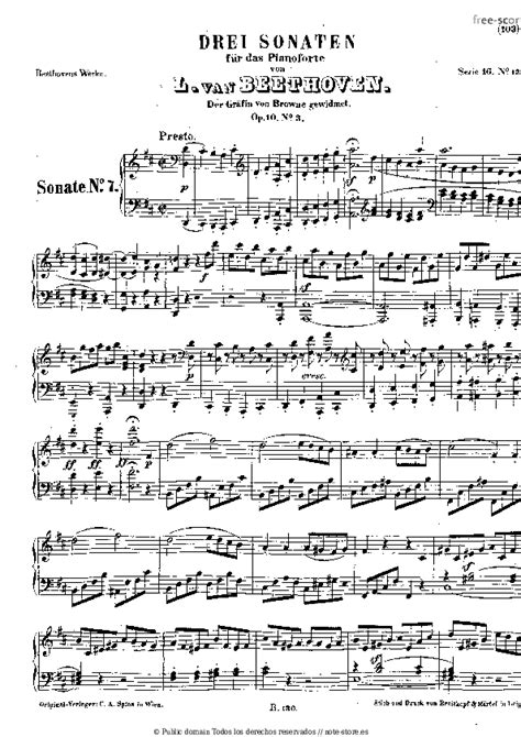 Ludwig Van Beethoven Piano Sonata No7 Op10 No3 Partituras Para