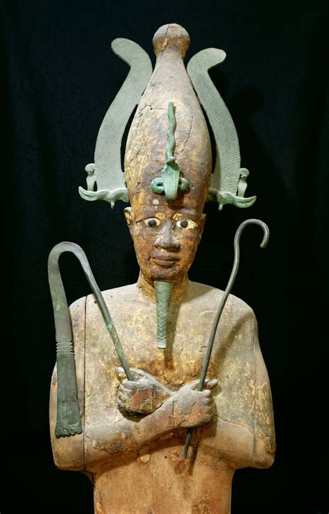 Statue Of The Cult Of Osiris Painted Wood